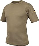 normani Bundeswehr Tropen T-Shirt BW Tropenhemd Unterhemd mit Deutschlandfahnen nach TL BDU Tactical Kurzarm Kampfshirt - OHNE Brustpatch Farbe Khaki Größe L