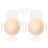 Brightdeal Klebe BH Push Up für Kleine Brüste – 1 Paar Silikon Nippelpads Trägerloser Unsichtb