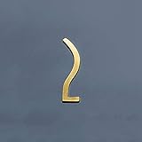 Moderne Hausnummer, DIY 0-9# Messing-Hausnummer, moderne Plakette, Nummer, Hoteltür, Adressziffern, Schild, 50 mm oder 70 mm Höhe, (Nr. 3161)(Number 2,Height 7cm)