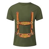 Herrenmode Lässiges Bierfest Bedrucktes Rundhals Kurzarm Pullover T-Shirt Blau T Shirt Herren Oktoberfest Herren T-Shirt Bierfest Shirt Männer Trachten T-Shirt Herren (c-Green, XXXL)