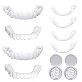 CJBIN 2 Paar Veneers Zähne Set Oben und Unten, Aufhellung Zahnersatz, Zähne zum Aufstecken, Sofortige Furniere Zähne für Männer Frauen Schlechte Zahnaufhellung Alternative