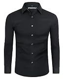 DEMEANOR Hemd Herren Stretch Langarm Slim Fit Hemden Businesshemden für Herren Bügelleichtes F