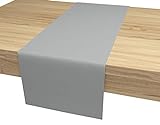ALOHA Tischläufer Tischband für Esstisch für Hochzeit hochwertiger Tischdekoration Farbe und Größe wählbar (Grau/rechteckig / 40cm x 180cm)