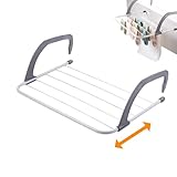 Kleidung Trocknungsregal 19.69x13.78inch Hanging Punch-Free 5 bar Faltbare verstellbare Anti-Rust-Halter Wäschereien Trockner für Handtuchschuhe Fenster Balkon, W