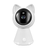 XIKEXIN Video-Baby-Monitor-1080P Cat Maid WLAN IP Kamera P2P Sicherheitsüberwachung IR. Home Security Roboter- Baby Monitor w/Smart Motion Tracking, Telefon App, IR. Nachtsicht, Sirene, 2-Wege-Audio