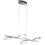 WOFI 7110.04.01.6000 A, Pendelleuchte, Metall, 18 watts, Integriert, Chrom, 84.5 x 11.5 x 150