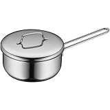 WMF Mini Stielkasserolle 16cm, klein, Metalldeckel, kleiner Topf Induktion 1,2l, Cromargan Edelstahl, stapelbar, für kleine Portionen, Sing