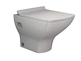 Aqua Bagno Design Hänge-Wc zur Wandmontage HAWC70-24 Toilette mit ultra flachen WC-Sitz WC-Set aus Keramik