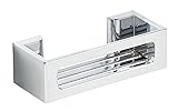 WENKO Power-Loc® Duschablage Bralia, praktisches Duschregal für das Badezimmer, Befestigung ohne Bohren, Kunststoff, 30 x 8,5 x 12 cm, Chrom