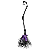 JOYIN 54.5'' Witch Broom with Ribbons for Kids Adult Halloween Women's Wicked Witches Broomstick, Costume Parties, Photo Booth Accessory, Halloween Decorations