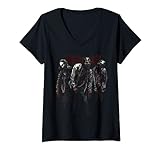 Damen Zombie Apokalypse Horror Occult Dark Art Gruselig Halloween T-Shirt mit V-Ausschnitt
