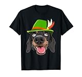 Dackel Hund Oktoberfest Lederhose Alpinhut Kinder Jungen T-Shirt