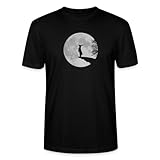 Spreadshirt Hase Vollmond Wolfinchen Häschen Mond Unisex Bio T-Shirt, L, Schw
