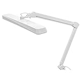 SEMPLIX LED Arbeits-Tischlampe weiß (324 LED/ dimmbar in 5 Stufen/ Tischklemme)
