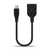 subtel® USB OTG Kabel für Nikon D3500 D3400 D5000, CoolPix P1000 P600 P900, W150 W300, B600 B700 J5, A900 On The Go Adapter Micro USB Stecker auf USB A Buchse, Host Anschluss Adapterkabel PVC schwarz