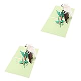 INOOMP 2 Stücke Mema Geschenke Papagei Geschenke Grußkarten 3D Segenskarten Geburtstagsparty Zubehör Einladungskarten Nachricht Karte Gedenkkarte Papier Geburtstagskarten Segenskarten