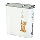 Curver Futter-Container 2,5kg I Verseuse 6L Chat, weiß/grau/Love Pets Katzen