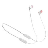 JBL Tune 125 Bluetooth Wireless In-Ear Kopfhörer mit 3 Tasten Mikrofon/Fernbedienung und Flachkabel - Weiß