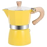 Falincon Aluminium Italienische Moka Espresso Kaffee Maschine Filter Herd Topf 3 Tassen (Gelb)