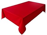 Hochwertige Tischdecke Tischwäsche aus 100% Baumwolle Kollektion Konzept, Farbe & Größe wählbar (Tischdecke - 100x100cm, Rot)