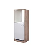 Demi-Geräteumbauschrank für Backofen+Kühlschrank 60cm Weiß/Sonoma Eiche - Salerno