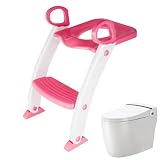 Töpfchensitz mit Leiter, verstellbarer -Töpfchentrainingssitz, Anti-Rutsch-Pad, Tritthocker, rutschfester -Toilettensitz mit Tritthocker für Kinder, , Mädchen,