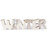 Inge Winter Buchstaben | Holz Dekoration 40cm weiß | Schriftzug Deko Weihnachten