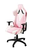 ELITE Predator Racing Gaming Stuhl - Bürostuhl – Kunstleder - Ergonomisch - Racer – Drehstuhl – Chair – Chefsessel – Schreibtischstuhl (Pink/Weiß)
