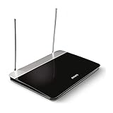 Philips SDV6227/12 Digital Indoor DVB-T Antenne (47dB, HDTV/UHF/VHF/UKW) schwarz/Silber