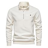 T-Shirt Herren Slim Fit Mode All-Match Longsleeve Tops Herren Leichte Casual Komfortabel Basic T-Shirt Herren Klassisch Trend Urban Longsleeve T-Shirt Herren B-White XL