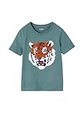 Vertbaudet Jungen T-Shirt mit Wende-Pailletten Oeko-Tex Aqua 140