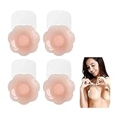 2 Pairs Cupid Pads Invisible Bra, Breast Lift Adhesive Bra, Reusable Strapless Self Silicone Push Up Invisble Sticky (EF Cup)