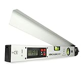 Digitaler Winkelmesser HASKYY 450mm I mit Wasserwaage I Beleuchtetes LCD-Display I Gradmesser 0-230°