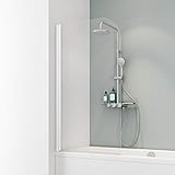 Schulte D1650 04 50 Komfort Duschabtrennung für Badewanne, Alpinweiß, Sicherheitsglas ohne Beschichtung