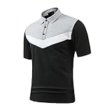 SSBZYES T-Shirts für Herren Kurzarm Lässige Mode für Herren Kontrastfarbenes Revers Kurzarm-T-Shirt Gurtband Kurzarm-T-Shirt Jugend-Polo-Shirt für Herren