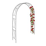 Relaxdays Rosenbogen Metall, Torbogen Garten, HxBxT: 233 x 153 x 35 cm, Vintage, Rankbogen für Kletterpflanzen, schw