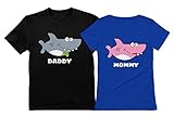 Haifisch-Shirts für Papa und Mama, Mama, Papa, Geschenk, lustiges Familien-passendes Set - - Vater-M/Mama-S