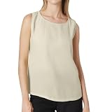 HUIFUAO Baumwolle und Leinen weiß Tank Top Damen ärmelloses T-Shirt plus Größe Weste Unterhemd Sommer Basis schwarzes T-Shirt, beige, 3XL