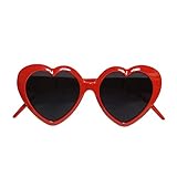 Widmann 6634L - Herzbrille, rot, Sonnenbrille, 50er Jahre, Karneval, Mottoparty