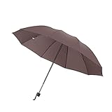 ZHANGCHI Acht Knochen verstärkte Feste Farbgeschäftsregenschirm-dreifache Regenschirm-Klappregenschirm für Männer und Frauen für sonnige und regnerische Tage (Color : Coffee Color)