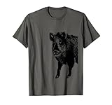 Jagd T-Shirt für Männer Frauen Kids - Lustiges Wildschwein, Jäger, Jagd, Wildsau T-Shirt - Grau, Klein, Unisex, Halbarm, T-Shirt, Cartoon-M
