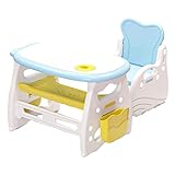 JIAX Maltisch für Kinder, Kinderzimmer Spieltisch und Stühle Set mit Aufbewahrung - Kinder Spielzimmer/Schlafzimmer Möbel Ideal zum Zeichnen, Malen, Lernen, Abendessen (Color : White)