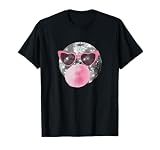 Disco Ball Pink Bubble Gum Heart Sonnenbrille T-S
