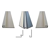 ORIGINAL PlateART Aluminium Profil Set Ecke für 3mm Duschrückwand oder Küchenrückwand (Weiß matt, RAL 9003) 1 x Inneneck-Profil, 2 x Abschluss-Profile), 250 cm Länge)
