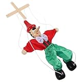 ibasenice Schnur Marionette Puppen Clown-handpuppe Spielzeug Zum Ziehen Von Schnüren Lustige Clownpuppe Puppe Hochschieben Spielzeuge Hölzern Holz Kind