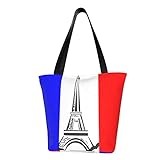 ZUNPNG Paris Eiffelturm Tragetasche Große Schultertasche Handtasche Reißverschluss Wiederverwendbare Einkaufstaschen, mehrfarbig, Einheitsgröße
