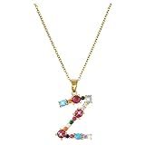 Damen-Halskette Gemischte Farbe Edelstein Schlüsselbeinkette Modische Einfache Schmuck für Frauen ,Geschenk für Freuen, Herren, Freundin, Mutter, Schwester