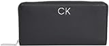 Calvin Klein Damen Geldbörse Zip Around Wallet aus Kunstleder, Schwarz (Ck Black), Einheitsgröße