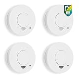 Smartwares Rauchmelder - Optischer Sensor - TÜV geprüft - Auswechselbare Batterie 1 Jahr - Testtaste - 85 dB - 10.100.41, Weiß