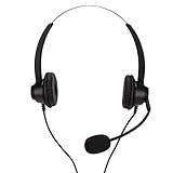 ciciglow Headset mit Mikrofon, H360D-3.5 Binaurales Business-Headset 3,5-mm-Stecker, Schwarz, Lautstärkeregelung, Rauschunterdrückung, Telefon-Headset für VoIP-Telefone, Callcenter